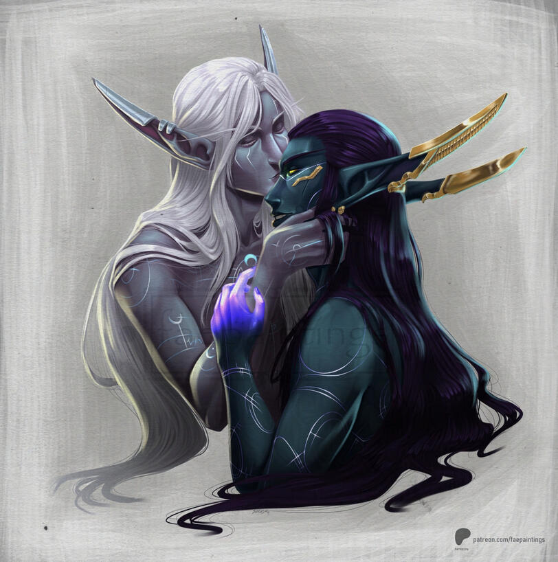 My OC Sildryrn and Gav'ril, one of his partners